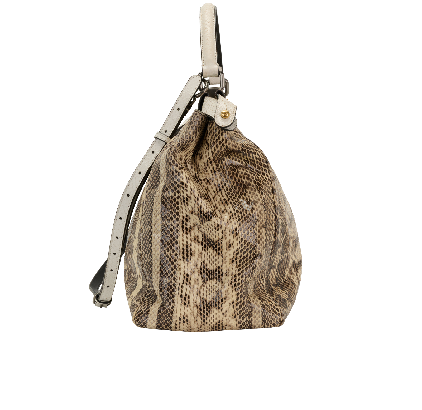 Large Peekaboo, &pound;1,900, Handbags, Beige, Python, Side view